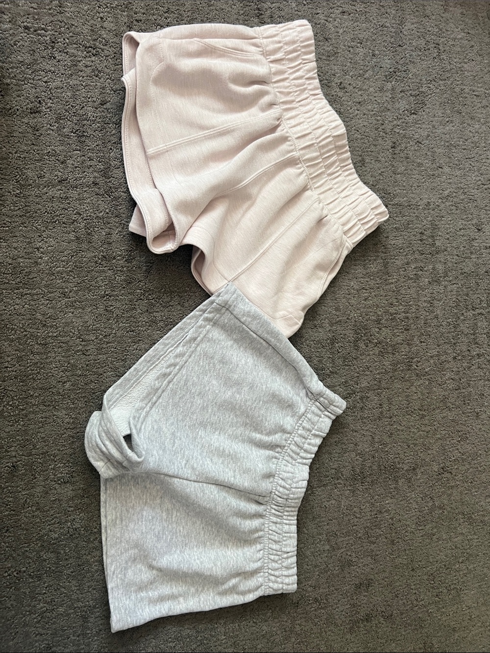 Yogalicious Girls' Double Knit Shorts Set - Light Pink & Light Gray